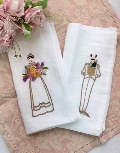 Busatti 托斯卡尼｜仕女與紳士頂級刺繡方巾(雙件組)1