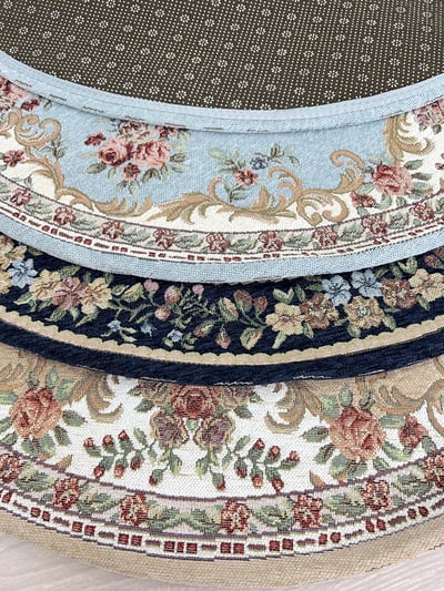 玫瑰圖騰圓形地墊5