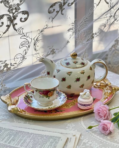 義大利佛羅倫斯手繪緞帶橢圓拖盤6