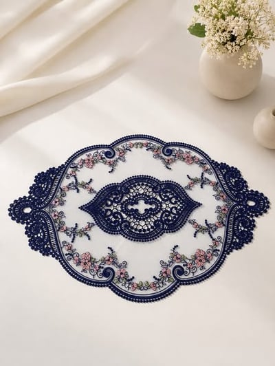 凡爾賽花語刺繡蕾絲墊3