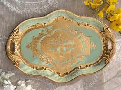 義大利佛羅倫斯手工圖騰橢圓托盤2