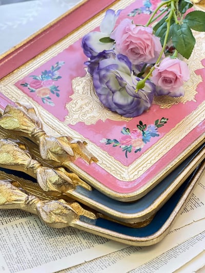 義大利佛羅倫斯手繪蝴蝶結裝飾托盤6