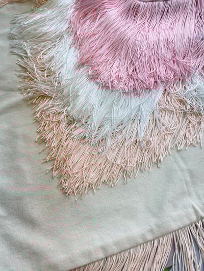 法式緞面玫瑰流蘇抱枕套6