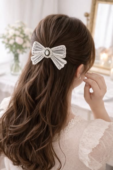 古典仕女蝴蝶結髮夾2