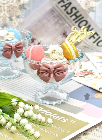 珍珠蝴蝶結高透甜品杯/燕麥杯2