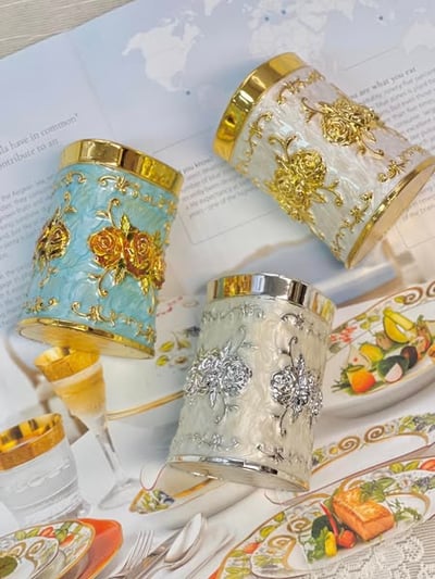 法式立體玫瑰按壓牙籤盒2