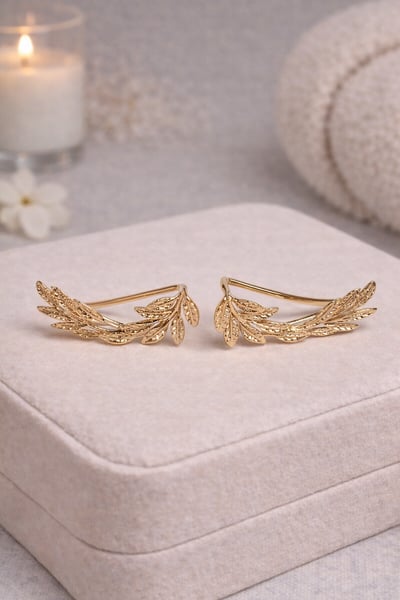 法式月桂葉耳環1