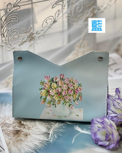 花卉皮革面紙盒3