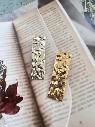 正韓飾品-微皺造型長方髮夾1