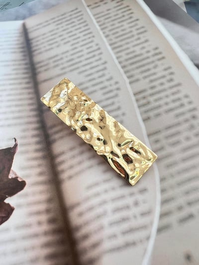 正韓飾品-微皺造型長方髮夾2