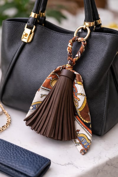 絲巾荔枝紋流蘇包包掛件/掛飾8