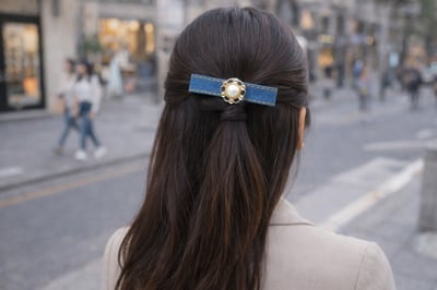 法式珍珠丹寧髮夾6