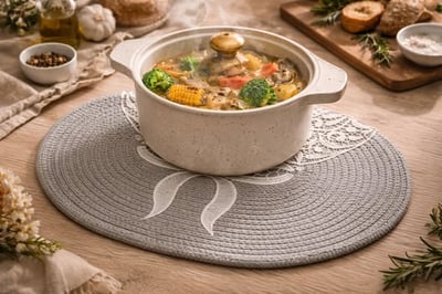 法式蕾絲棉線編織餐墊5