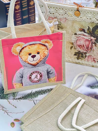 手繪小熊編織手提袋7
