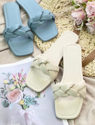 時尚皮革扭結涼鞋1