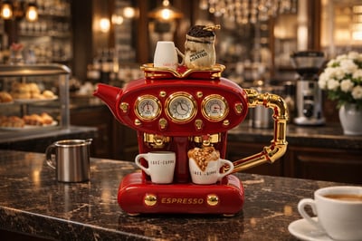 🔥暢銷款🔥英國造型壺-紅色雙杯濃縮咖啡(大)Double Espresso1