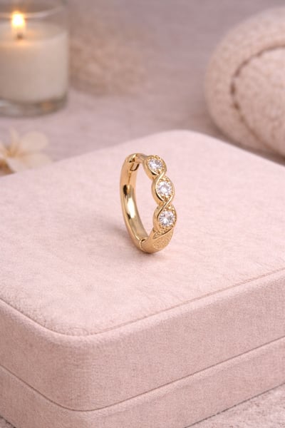 法式菱形三鑽耳環/滿鑽耳環｜單只2