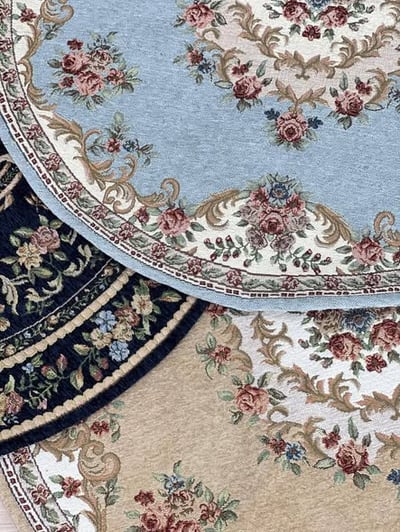 玫瑰圖騰圓形地墊4