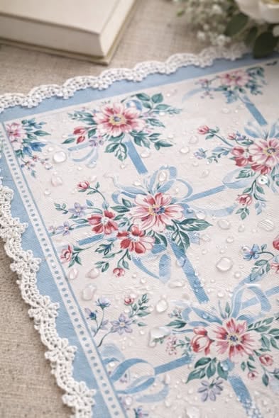 彩繪玫瑰蕾絲餐墊3