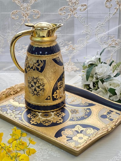 義大利佛羅倫斯手工深藍圖騰保溫壺4