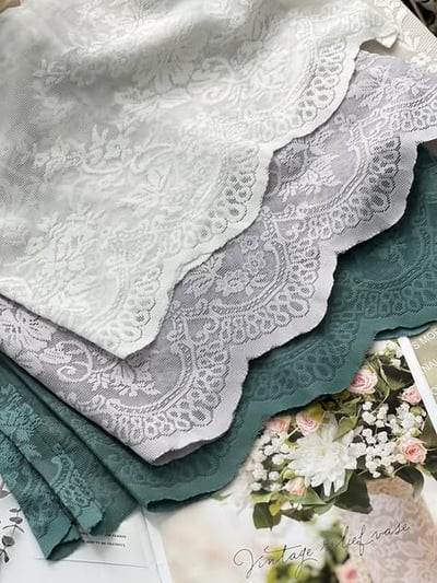 法式田園蕾絲窗簾/門簾/短簾1