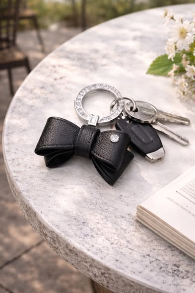 蝴蝶結水鑽鑰匙圈3