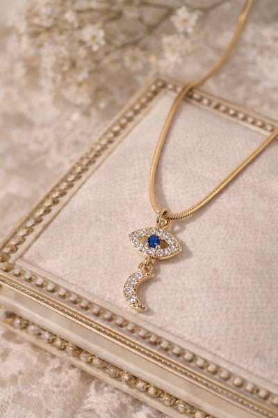 法式藍眸守護月亮可變式吊墜3