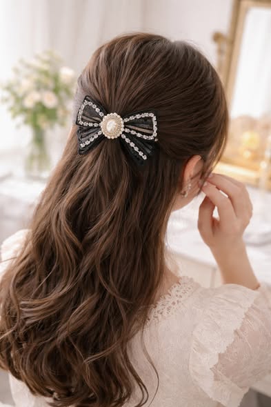 古典仕女蝴蝶結髮夾1