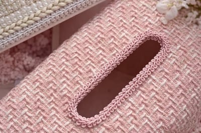 小香風毛呢硬殼面紙盒4