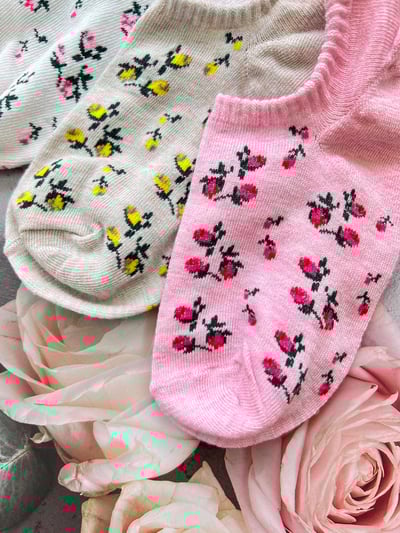 韓國小碎花船型襪(5色一組)3