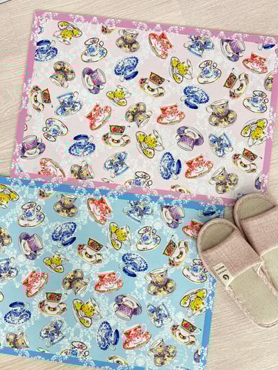 英國玫瑰花杯超吸水軟墊/地墊6