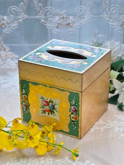 義大利佛羅倫斯手工方型花卉面紙盒4