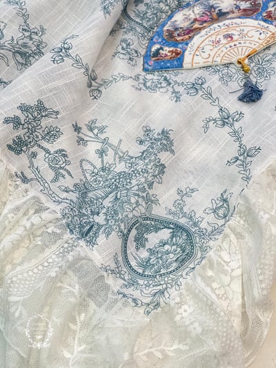 法式洛可可浪漫荷葉邊桌布1