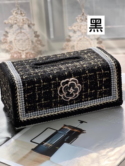 小香風毛呢硬殼面紙盒4