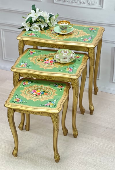 義大利佛羅倫斯手工復古平面三層桌4