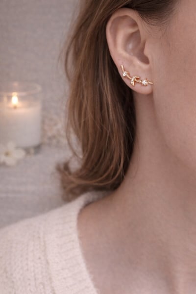 法式月光星語耳環2