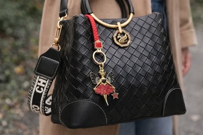 時尚托特編織手提包(附寬版肩背帶)1