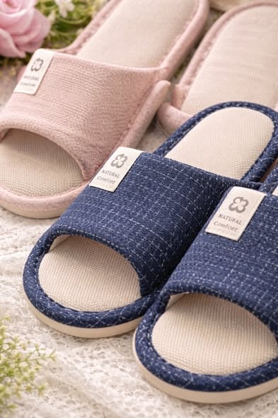 法式亞麻感輕柔居家拖鞋3