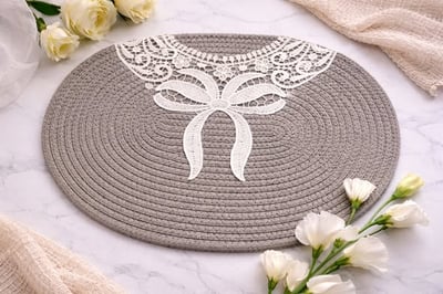 法式蕾絲棉線編織餐墊2