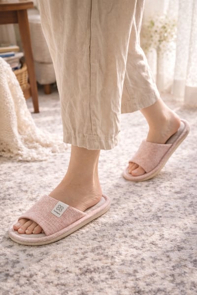 法式亞麻感輕柔居家拖鞋5