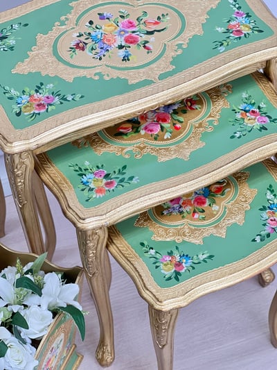 義大利佛羅倫斯手工復古平面三層桌6