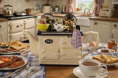 英國造型壺-白色英國早餐Aga壺(大)Breakfast Aga Style1