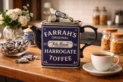 英國造型壺-太妃糖罐(中)Farrah’s Harrogate Toffee Tin1