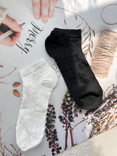 日系菱格紋淺口襪(一組5色)3