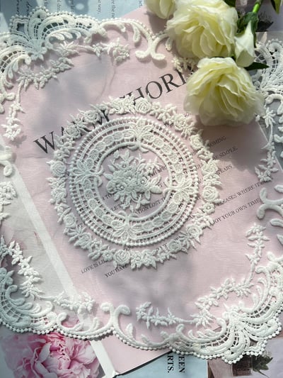 法式方形蕾絲墊3