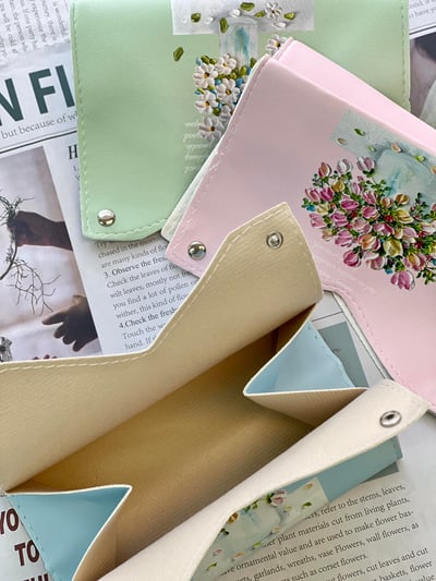 花卉皮革面紙盒5