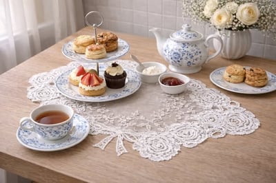 法式玫瑰蝴蝶結蕾絲墊5