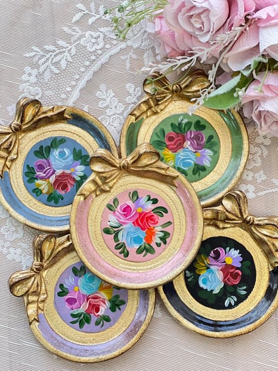義大利佛羅倫斯圓形蝴蝶結杯墊/飾品盤1