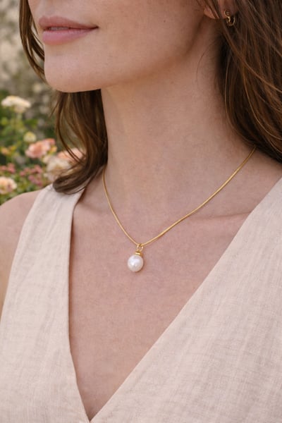 法式天然養珠可變式吊墜2