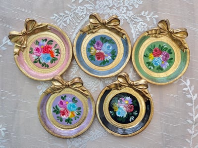 義大利佛羅倫斯圓形蝴蝶結杯墊/飾品盤2